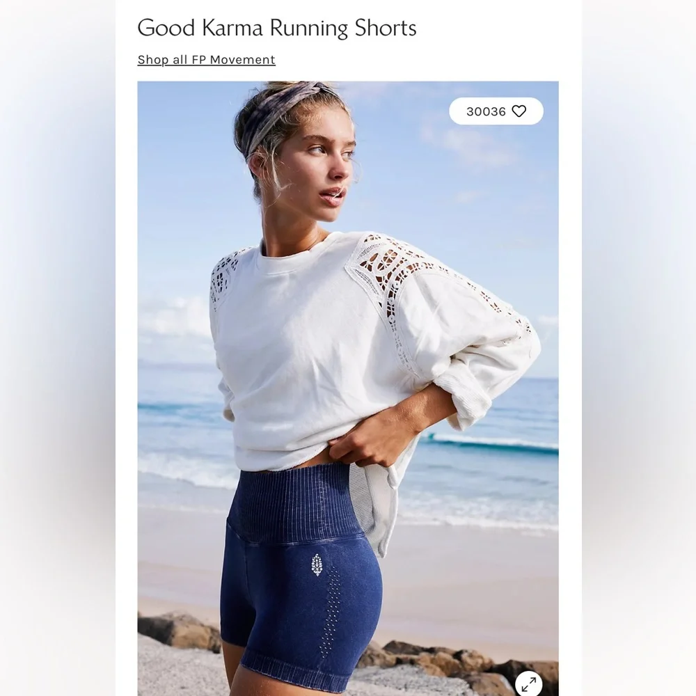 NWOT Free People Good Karma running shorts